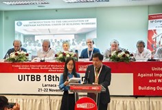 Công đoàn Xây dựng Việt Nam tham dự Đại hội Công đoàn Xây dựng, vật liệu xây dựng và gỗ quốc tế (UITBB) lần thứ 18