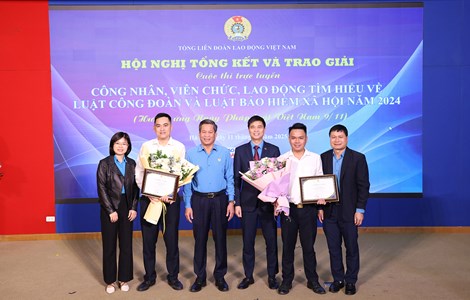 Đoàn viên Công đoàn Xây dựng Việt Nam đạt thành tích tại Cuộc thi trực tuyến tìm hiểu Luật Công đoàn và Luật Bảo hiểm xã hội năm 2024
