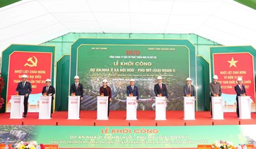 Chủ tịch Công đoàn Xây dựng Việt Nam dự Lễ khởi công Dự án Nhà ở xã hội HUD - Phú Mỹ (Giai đoạn I)