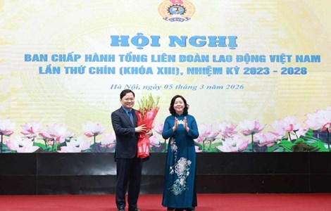 Đồng chí Nguyễn Anh Tuấn giữ chức Chủ tịch Tổng Liên đoàn Lao động Việt Nam nhiệm kỳ 2023-2028