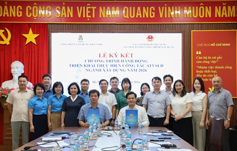 Công đoàn Xây dựng Việt Nam và Cục Giám định ký kết Chương trình hành động về ATVSLĐ ngành Xây dựng
