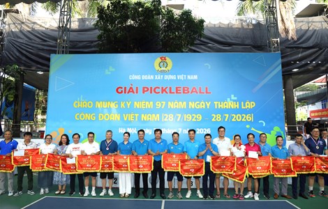 Sôi nổi Giải Pickleball chào mừng kỷ niệm 97 năm Ngày thành lập Công đoàn Việt Nam 